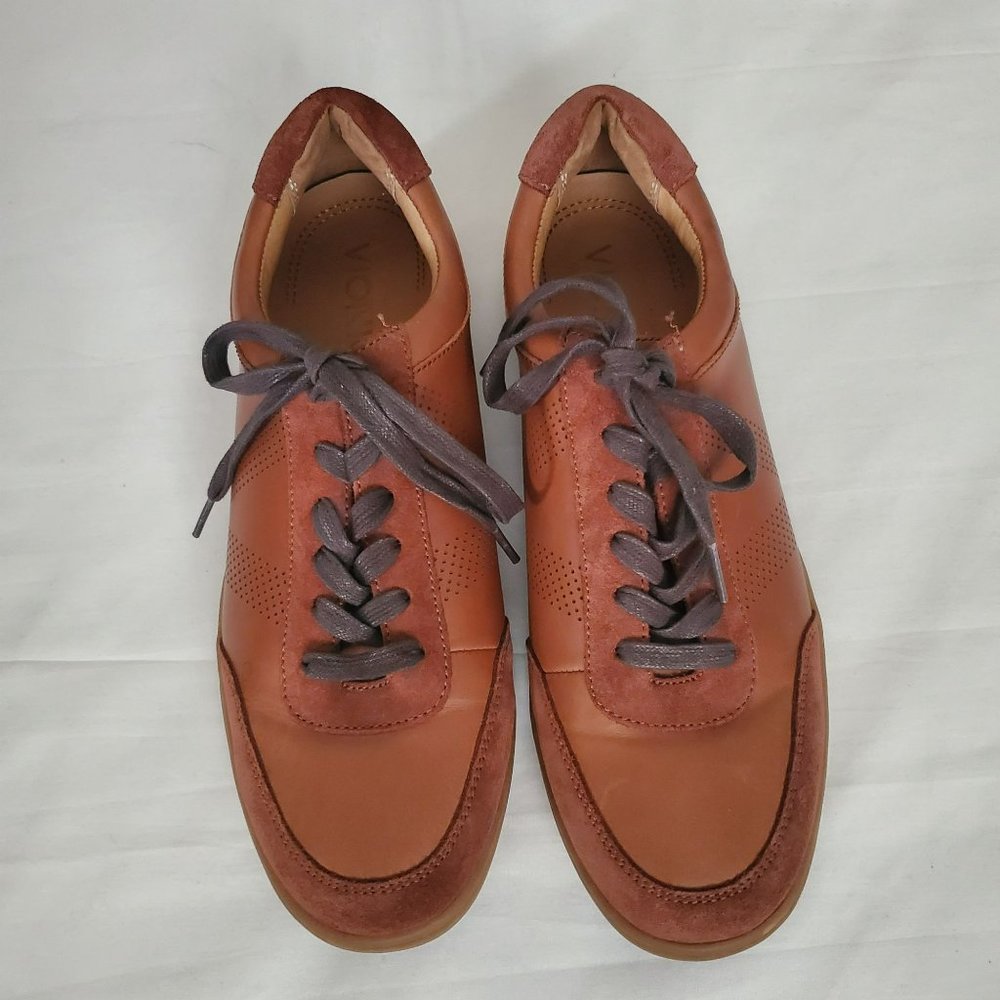 Vionic Men's Mott Brok Leather Orthotic Arch Support Walking Shoes Dark Brown 10 - Picture 7 of 16